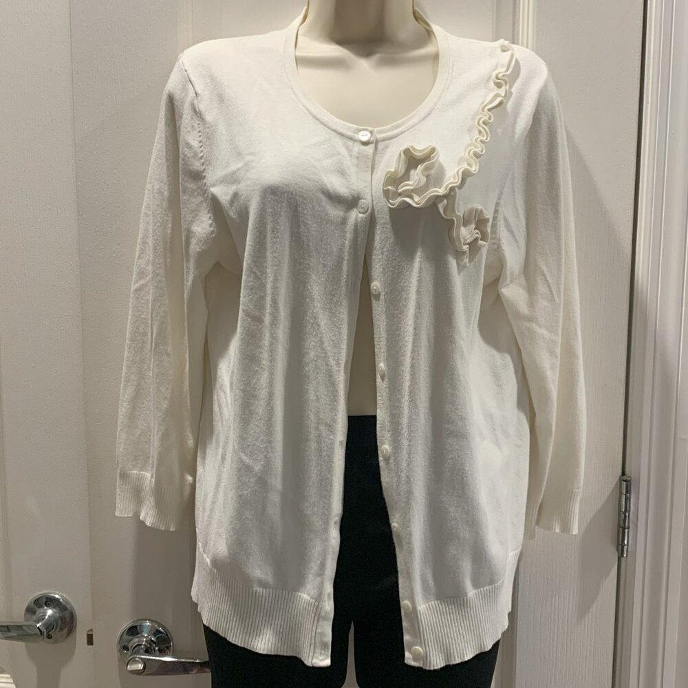 Spense Cream Ruffled Cardigan - Picture 2 of 5